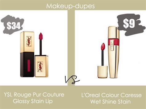 YSL Rouge Pur Couture Glossy Stain Dupes 